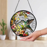 Hummingbirds and Wild Flowers Suncatcher Hummingbird Lovers Window Hanging Hummingbird Suncatcher Hummingbird Gifts